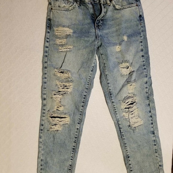 Region jeans blue jeans with purple outline thread - Picture 3 of 3
